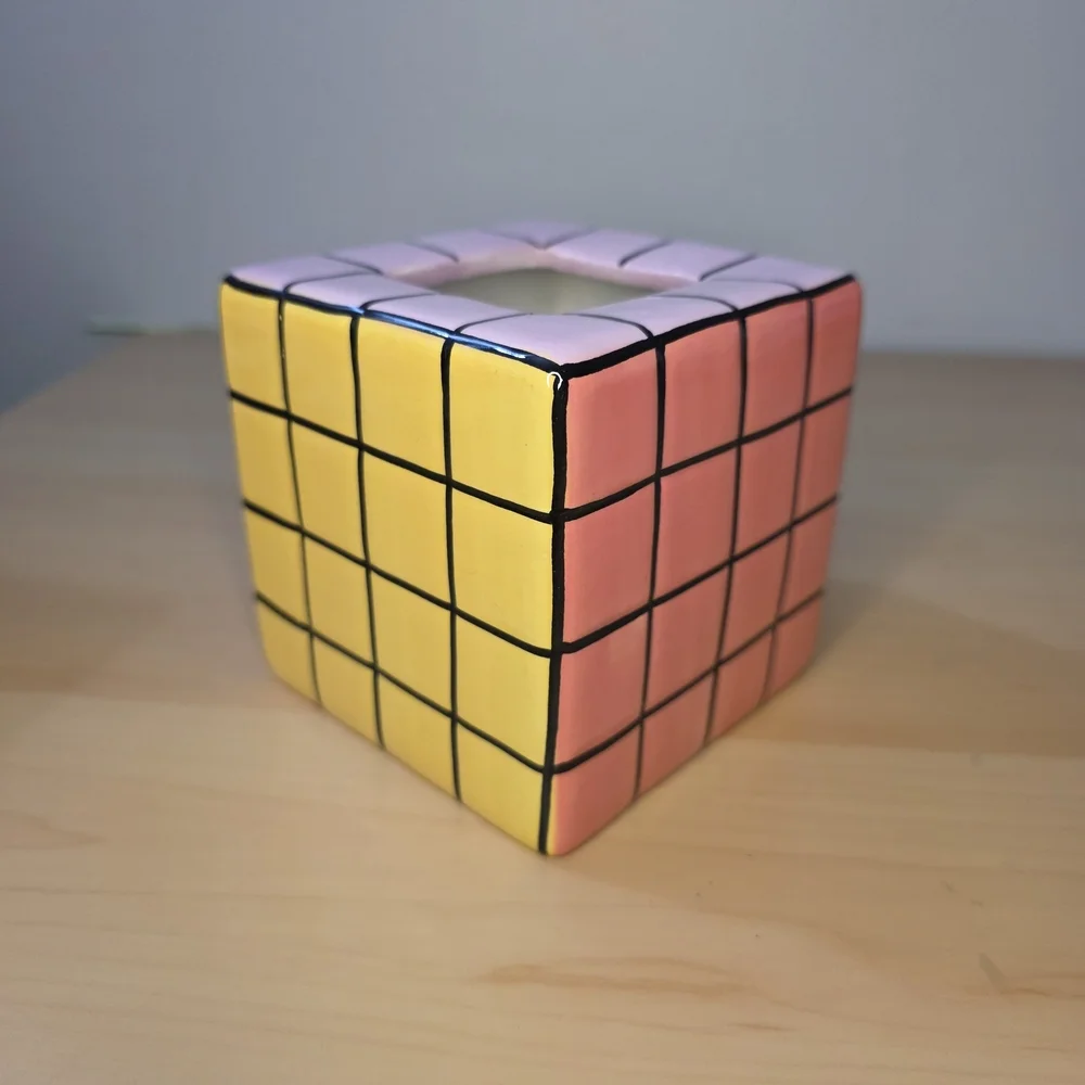 4” D Ceramic Rubic Cube Container by Ashland